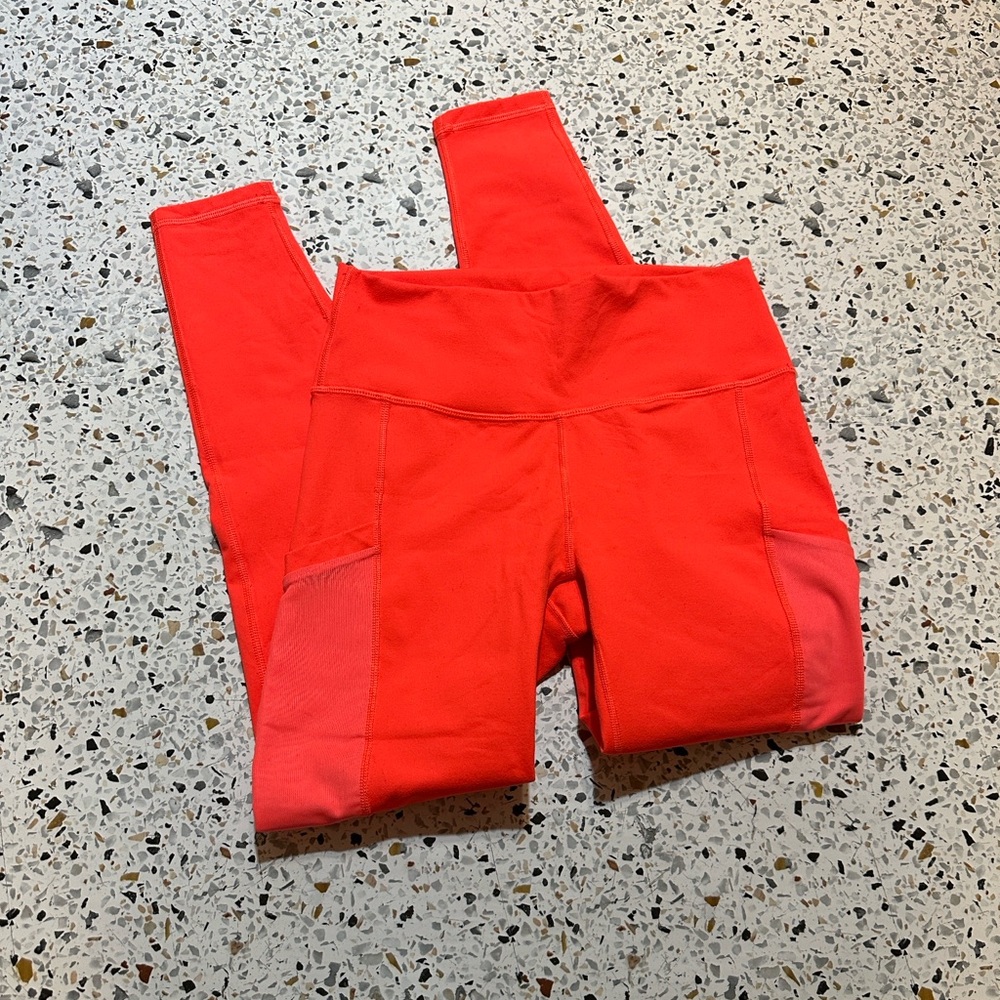 Fabletics Vibrant Orange/red powerhold leggings size small women’s